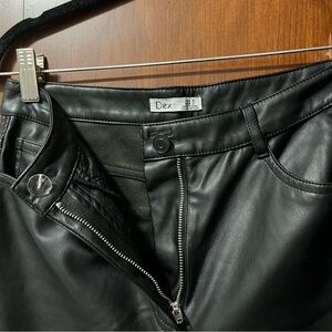 Dex Midnight Black Leather Trousers